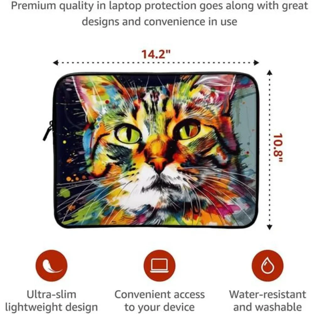 Colorful Cat 2-Sided Print Mac Book Pro 14